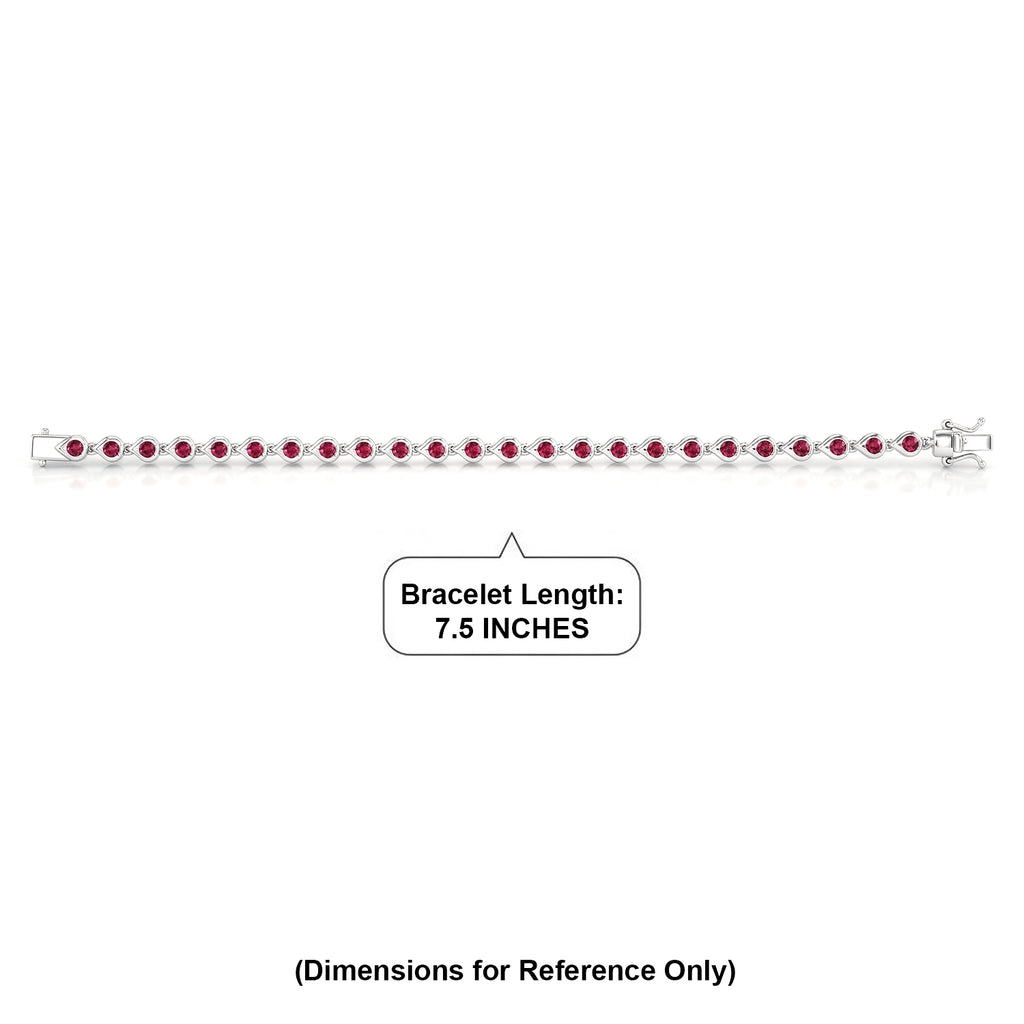GP - African Ruby & Blue Sapphire Linking Bracelet (Size - 7.5) with GB Lock Box in Rhodium Overlay Sterling Silver 4.26 Ct._8562650_5
