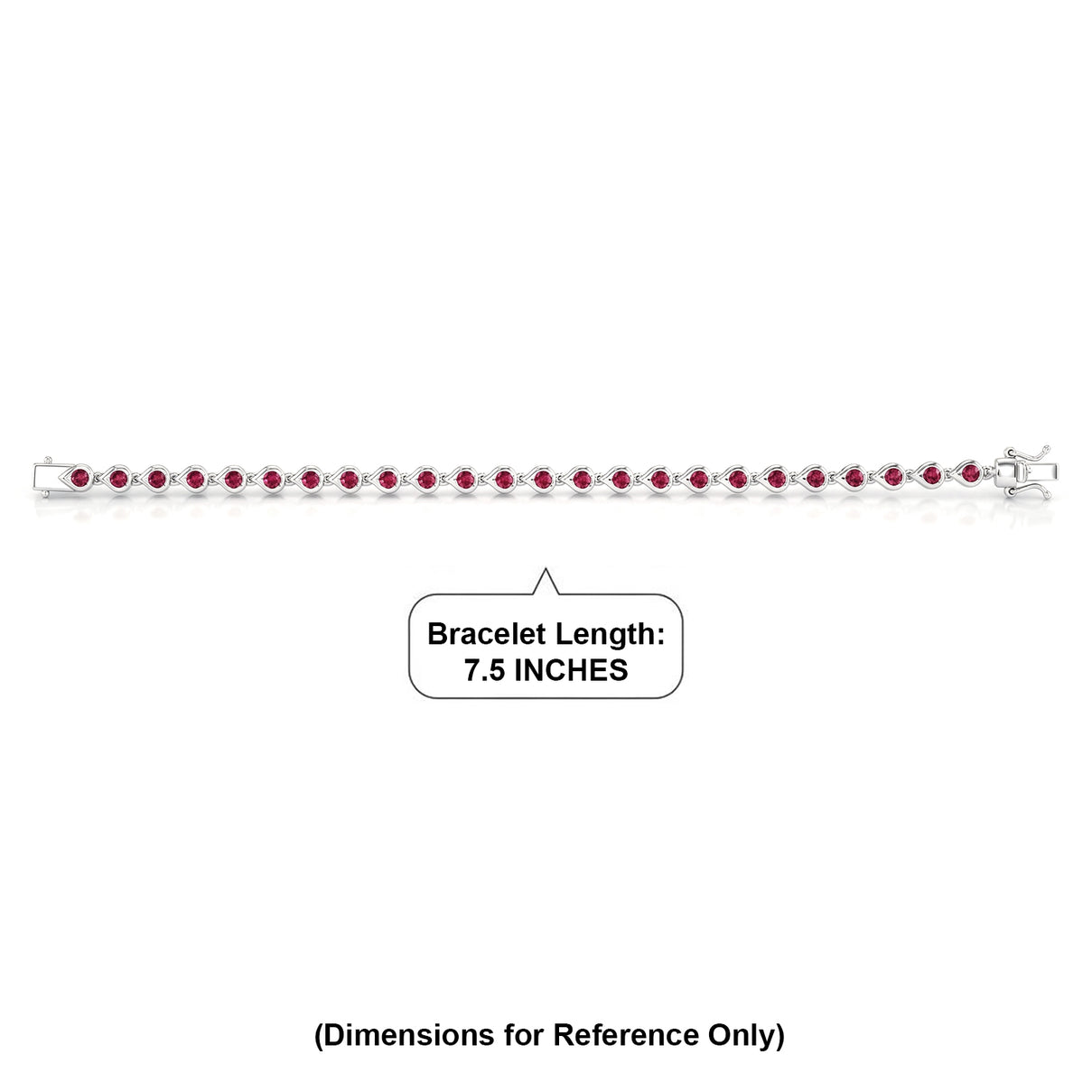 GP - African Ruby &amp; Blue Sapphire Linking Bracelet (Size - 7.5) with GB Lock Box in Rhodium Overlay Sterling Silver 4.26 Ct. 8562650 6