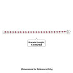GP - African Ruby & Blue Sapphire Linking Bracelet (Size - 7.5) with GB Lock Box in Rhodium Overlay Sterling Silver 4.26 Ct._8562650_5