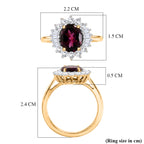 The Tony Diniz Collection - 9K Yellow Gold AAA Natural Radiant Ember Garnet (2.10 Ct) & Lab Grown Diamond (SI/G-H 0.50ct) Halo Ring 2.60 Ct._8562653_5