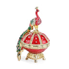 LIVMORE Peacock Shaped Trinket Storage Box  (Size 6x7x10 cm) - Red_8562698_4