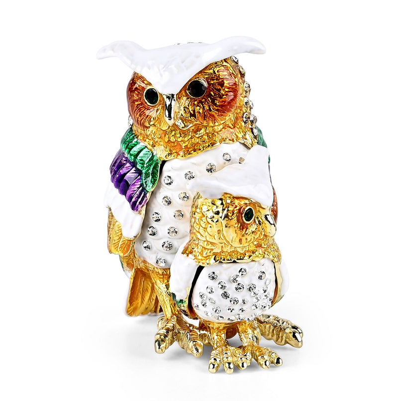 LIVMORE Owl-Shaped Trinket Storage Box (Size 6x4x7 cm) - Gold_8562722