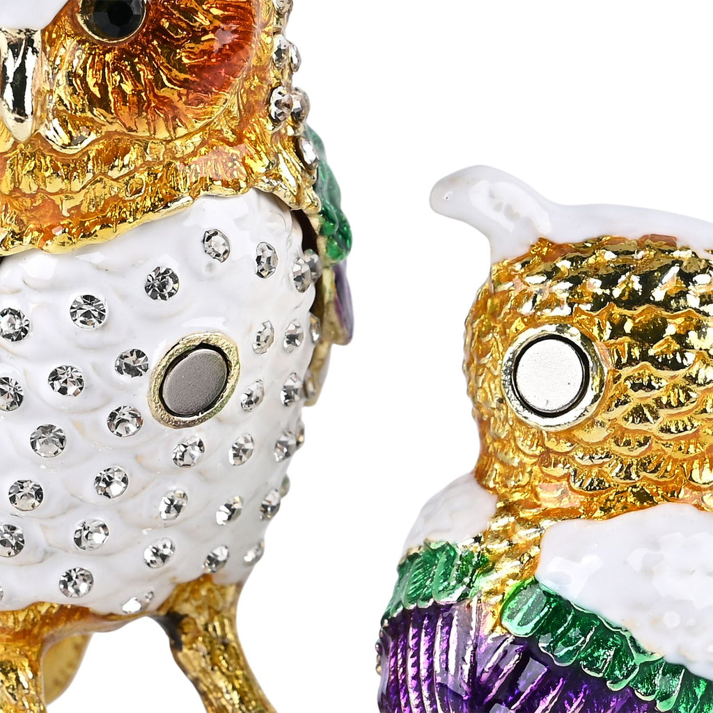 LIVMORE Owl-Shaped Trinket Storage Box (Size 6x4x7 cm) - Gold_8562722_3