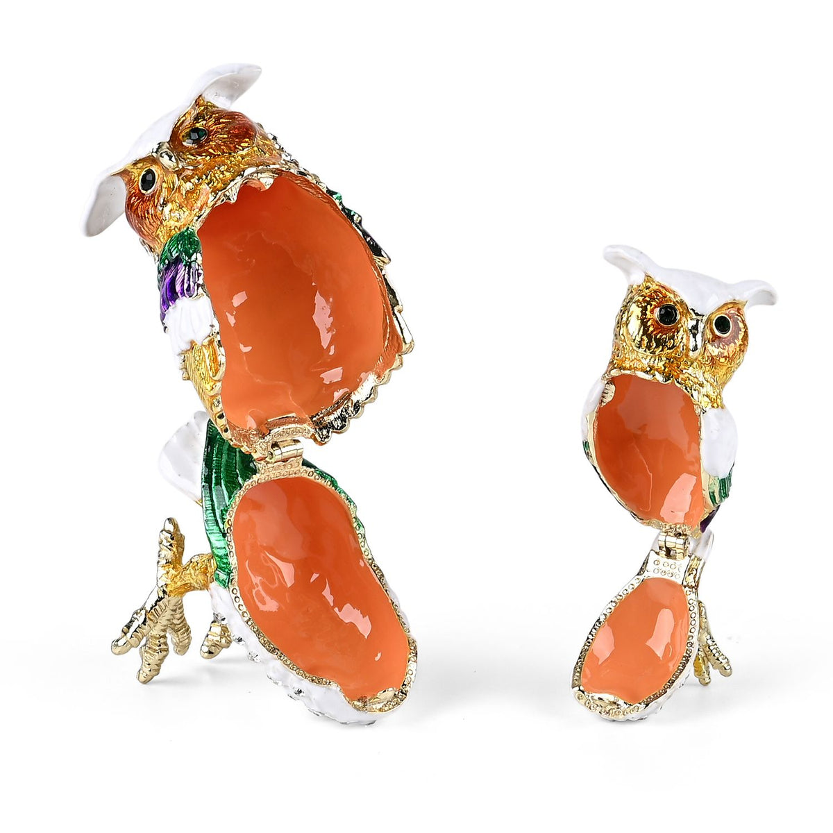 LIVMORE Owl-Shaped Trinket Storage Box (Size 6x4x7 cm) - Gold V32625432 5