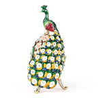 LIVMORE Peacock Shaped Egg Trinket Storage Box (Size 6x5x14 cm) - Green_8562759_1