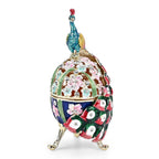 LIVMORE Peacock Shaped Egg Trinket Storage Box (Size 6x5x14 cm) - Blue_8562761