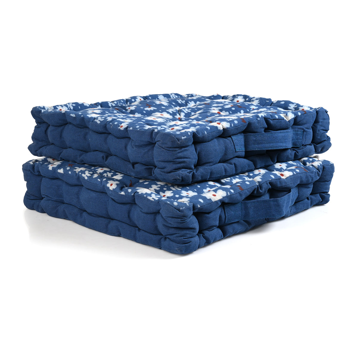 LIVMORE Set of 2 - 100% Cotton Cozy Support Cushion (40x40x8 cm) - Blue 8562763 0