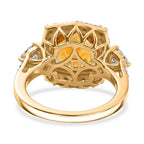 D'Joy Citrine, Moissanite Halo Ring in 18K YG VermeilSterling Silver  4.350  Ct._8562899_4