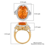D'Joy Citrine, Moissanite Main Stone With Surrounding Stone Ring in 18K YG VermeilSterling Silver  5.440  Ct._8562946_5