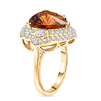 D'Joy Citrine, Moissanite Main Stone With Side Stone Ring in 18K YG VermeilSterling Silver, Silver Wt.5.51 Gms  6.560  Ct._8562958_3