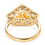D'Joy Citrine, Moissanite Main Stone With Side Stone Ring in 18K YG VermeilSterling Silver, Silver Wt.5.51 Gms  6.560  Ct._8562958_4