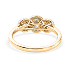 Luxuriant - Lab Grown Diamond (SI/G-H) Trilogy Halo Ring in 18K Vermeil Yellow Gold Plated Sterling Silver 0.76 Ct._8562972_4