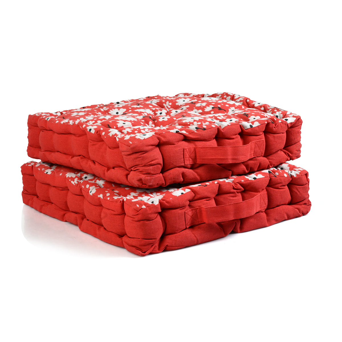 LIVMORE Set of 2 - 100% Cotton Cozy Support Cushion (40x40x8 cm) - Red V32567856 0