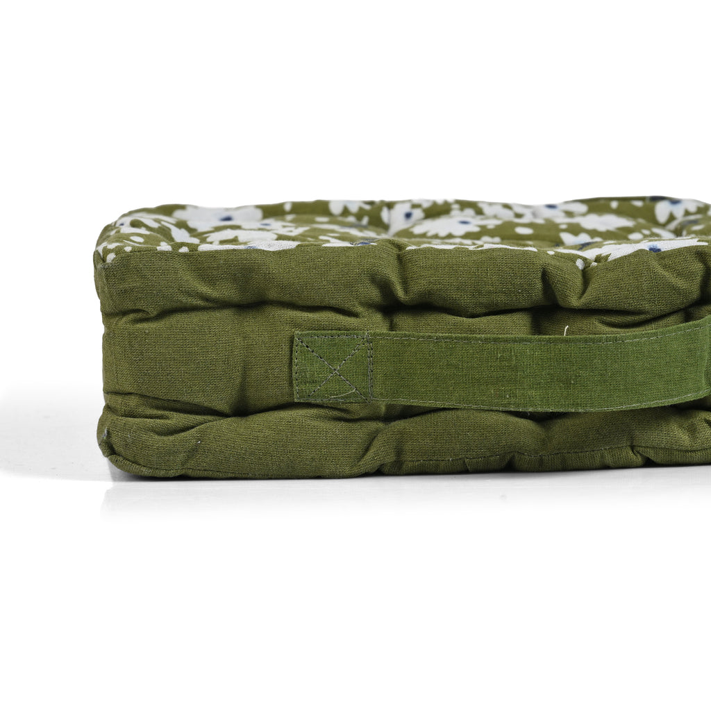 LIVMORE Set of 2 - 100% Cotton Cozy Support Cushion (40x40x8 cm) - Olive_8562981_6