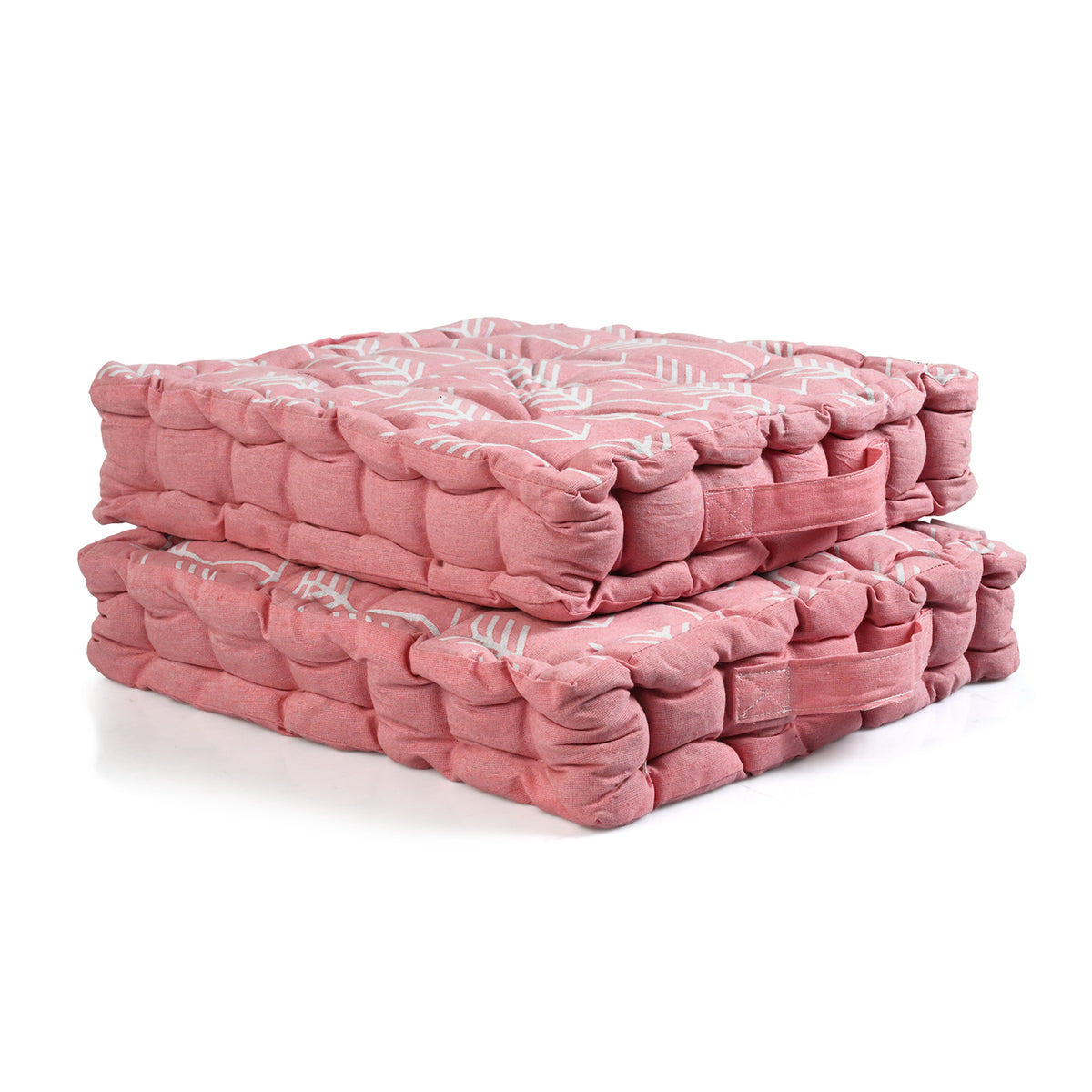 LIVMORE Set of 2 - 100% Cotton Cozy Support Cushion (40x40x8 cm) - Pink V32515510 0