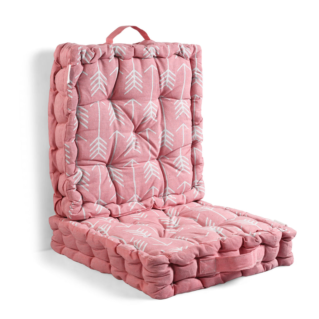 LIVMORE Set of 2 - 100% Cotton Cozy Support Cushion (40x40x8 cm) - Pink_8562982_3
