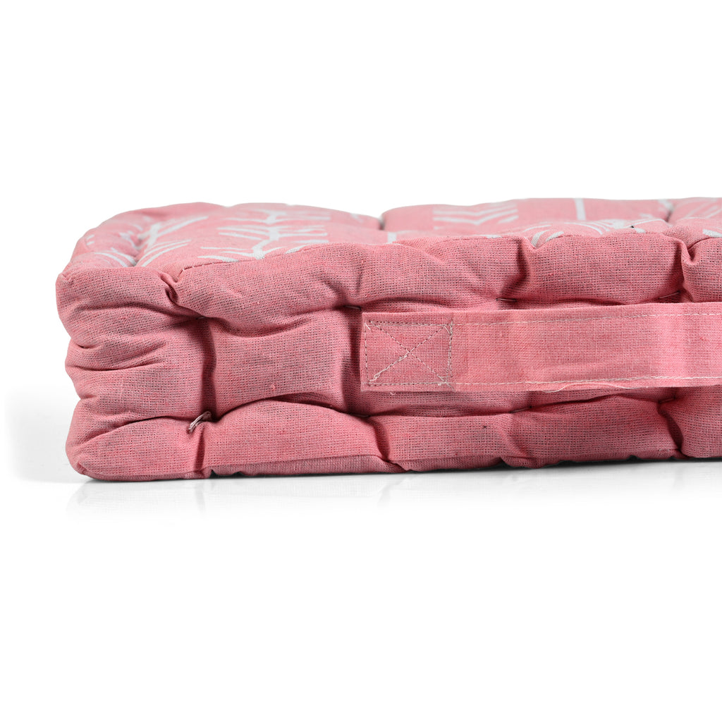LIVMORE Set of 2 - 100% Cotton Cozy Support Cushion (40x40x8 cm) - Pink_8562982_6