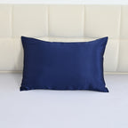 La Marey Signature Mulberry Silk Patterned Pillowcase with MOP Button Closure (Size 50x75 cm) - Navy_8562983_1