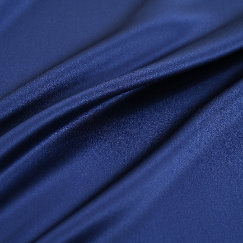 La Marey Signature Mulberry Silk Patterned Pillowcase with MOP Button Closure (Size 50x75 cm) - Navy_8562983_5