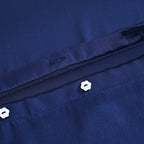 La Marey Signature Mulberry Silk Patterned Pillowcase with MOP Button Closure (Size 50x75 cm) - Navy_8562983_6