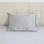 La Marey Signature Mulberry Silk Patterned Pillowcase with MOP Button Closure (Size 50x75 cm) - Silver_8563039_1