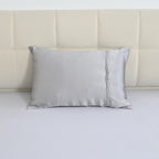 La Marey Signature Mulberry Silk Patterned Pillowcase with MOP Button Closure (Size 50x75 cm) - Silver_8563039_2