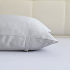 La Marey Signature Mulberry Silk Patterned Pillowcase with MOP Button Closure (Size 50x75 cm) - Silver_8563039_4