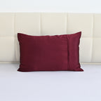 La Marey Signature Mulberry Silk Patterned Pillowcase with MOP Button Closure (Size 50x75 cm) - Burgundy_8563041_2