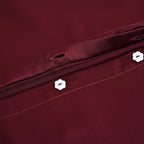 La Marey Signature Mulberry Silk Patterned Pillowcase with MOP Button Closure (Size 50x75 cm) - Burgundy_8563041_6