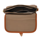 Genuine Leather Structured Sling Bag with Buckle Closure - Grey_8563790_5