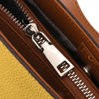 Genuine Leather-Textured Bucket Bag With Detachable Sling Strap - Yellow_8563798_7