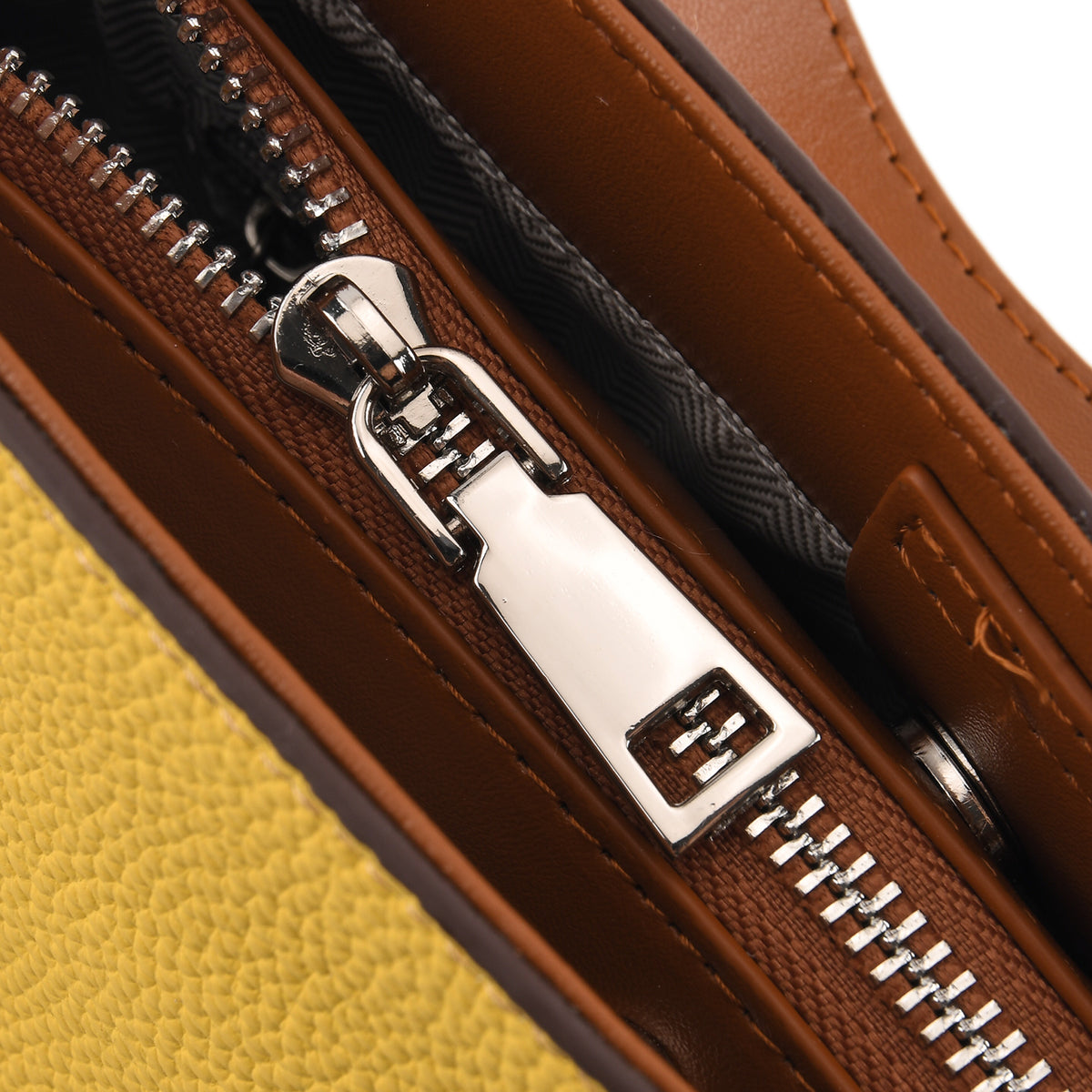 Genuine Leather-Textured Bucket Bag With Detachable Sling Strap - Yellow V32528979 8