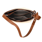 Genuine Leather-Textured Bucket Bag With Detachable Sling Strap - Off White_8563830_6