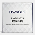 Livmore Handcrafted Resin Geode Wall Clock with Multi-colour Gemstone Accents (35.5 x 35.5 cm) - Red, White & Gold_8563881_3