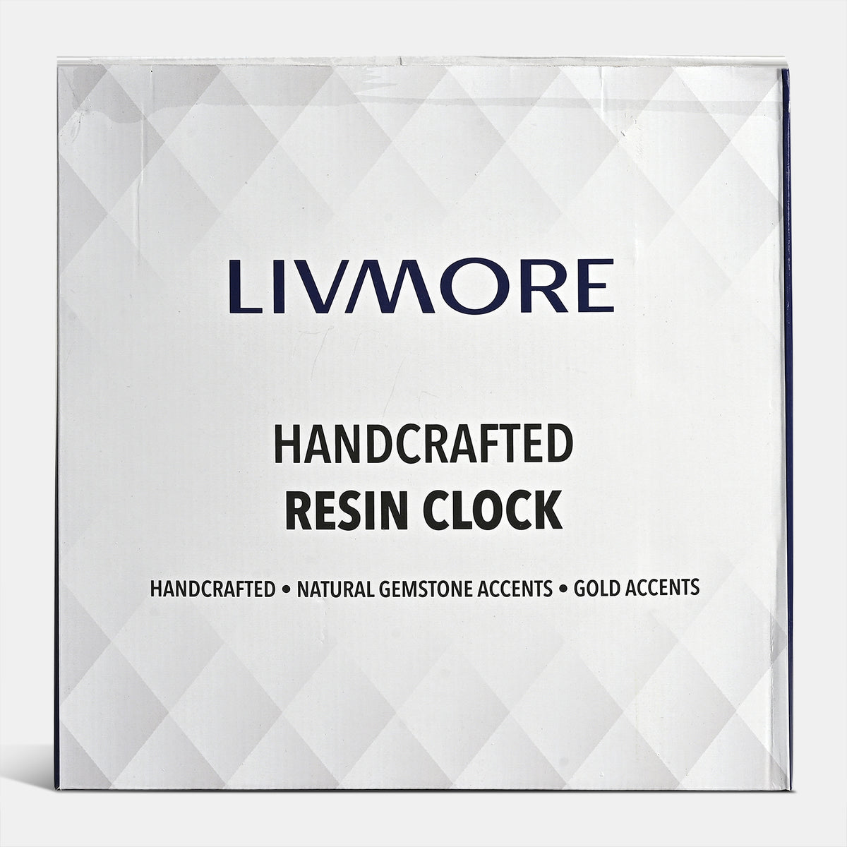 Livmore Handcrafted Resin Geode Wall Clock with Multi-colour Gemstone Accents (35.5 x 35.5 cm) - Red, White &amp; Gold V32605271 3