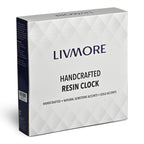 Livmore Handcrafted Resin Geode Wall Clock with Multi-colour Gemstone Accents (35.5 x 35.5 cm) - Black White & Gold_8563883_6