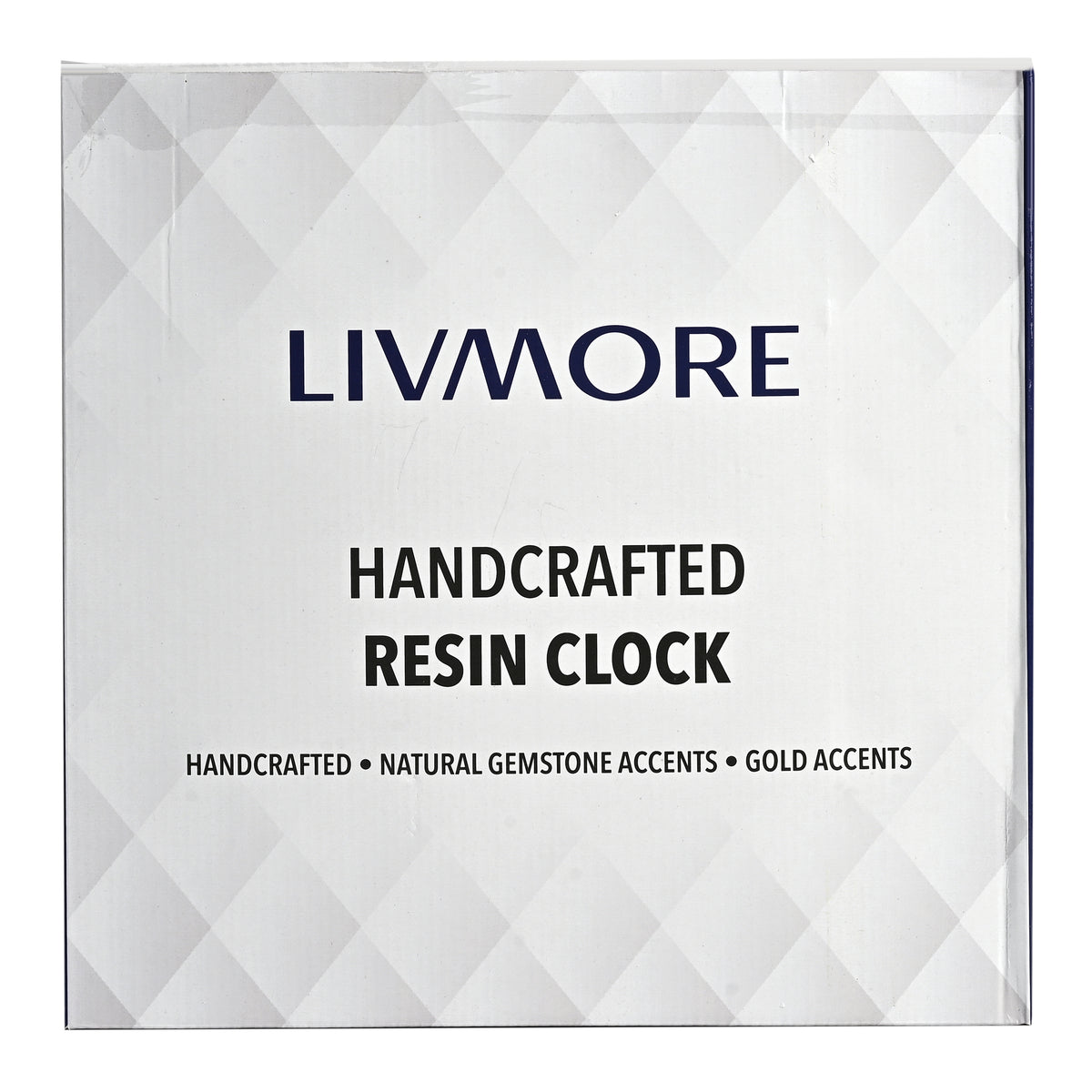 Livmore Handcrafted Floral Resin Table Clock with Gemstone Border (15.5 x 15.5 cm) - White &amp; Multicolour V32580642 3