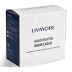 Livmore Handcrafted Geode Resin Table Clock with Stand (15.5 x 15.5 cm) - Black, White & Gold_8564006_6