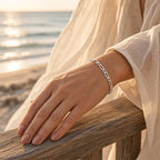 Sterling Silver Flat Figaro Bracelet (Size - 7.5) with Lobster Clasp_8564237_4