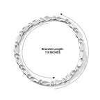 Sterling Silver Flat Figaro Bracelet (Size - 7.5) with Lobster Clasp_8564237_7