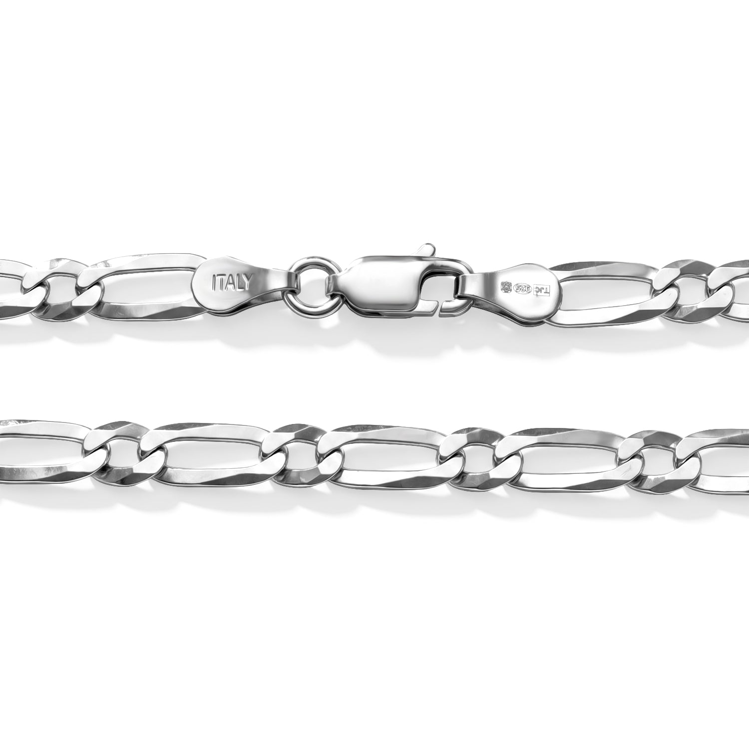 Italian Made - Sterling Silver Figaro Necklace (Size - 22) with Lobster Clasp 8564238 2