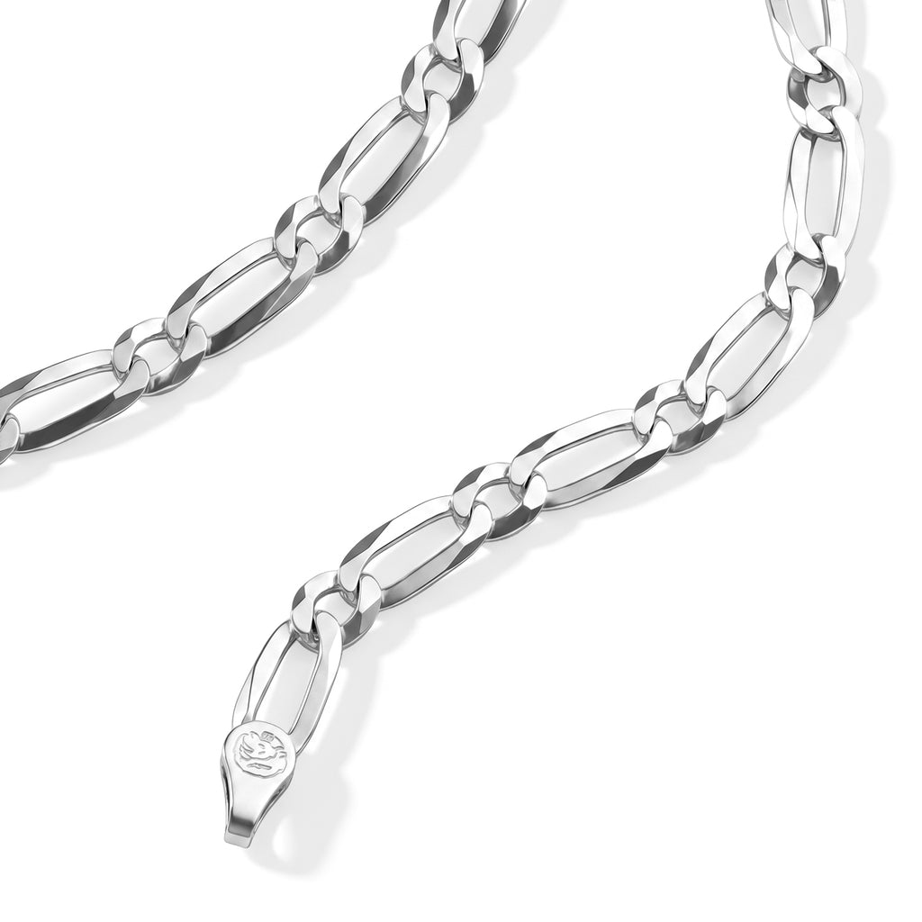 Italian Made - Sterling Silver Figaro Necklace (Size - 22) with Lobster Clasp_8564238_3
