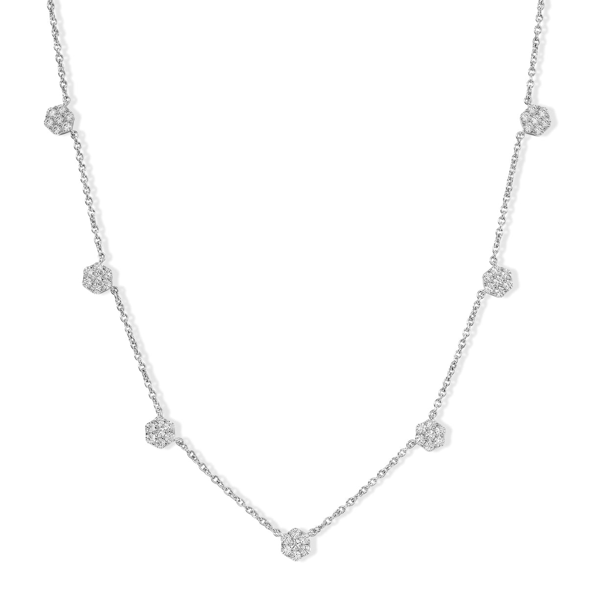 EverTrue Natural White Diamond Petite Flower Necklace (Size - 20) in White Tone 8564246 0