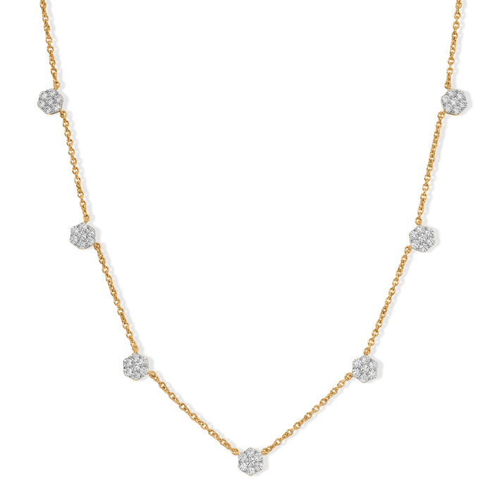 EverTrue Natural White Diamond Petite Flower Necklace (Size - 20) in White Tone 8564246 1