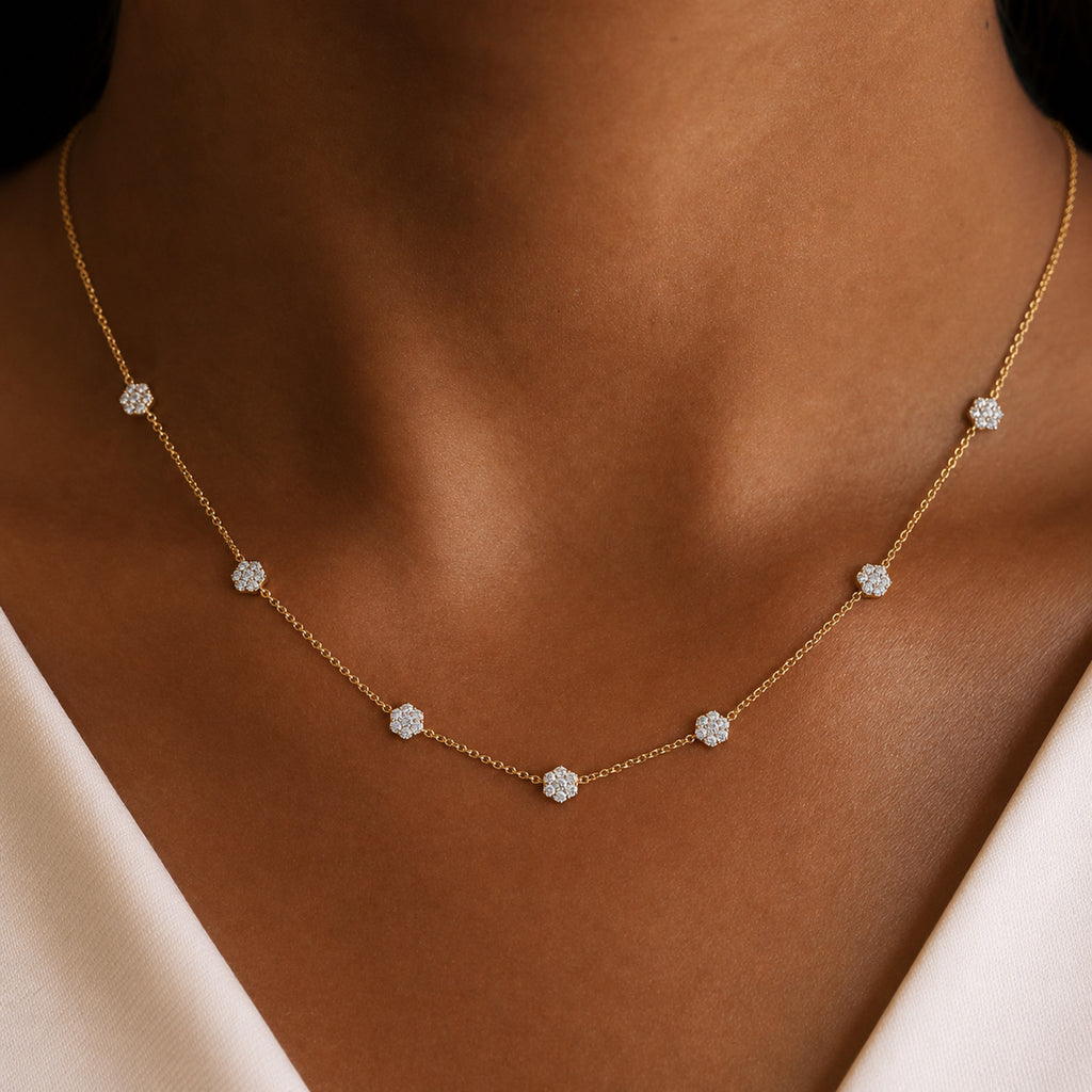 EverTrue - Natural White Diamond Necklace (Size - 20) in Yellow Gold Tone_8564247_1