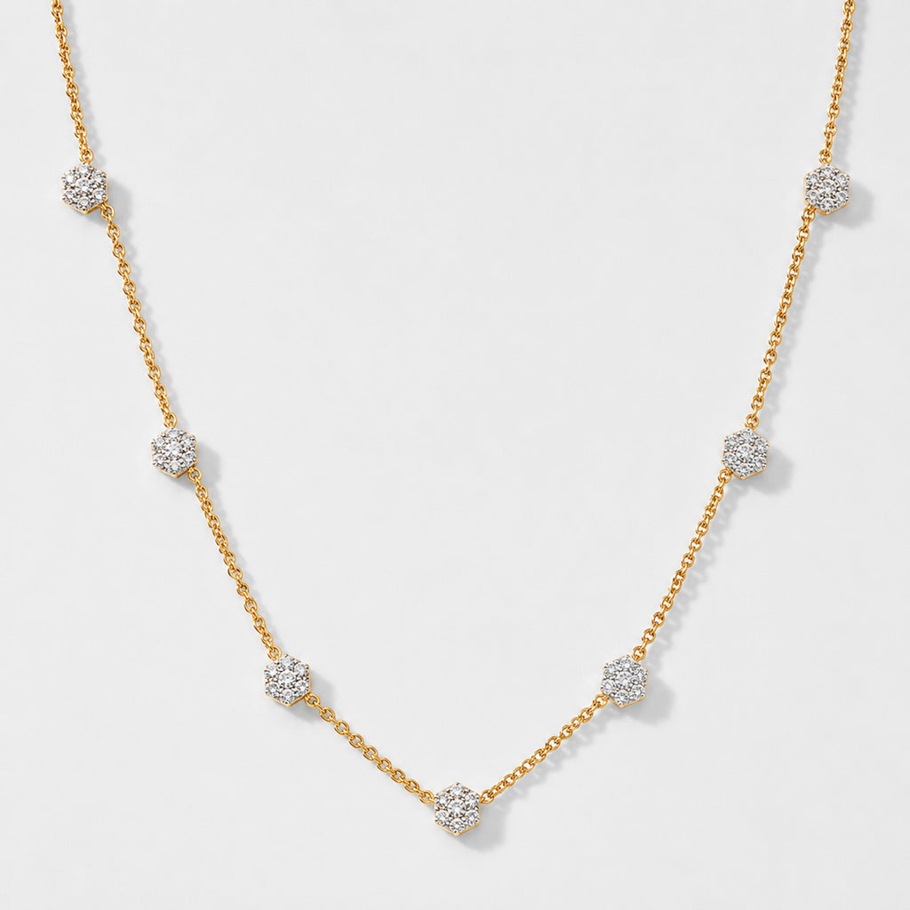 EverTrue - Natural White Diamond Necklace (Size - 20) in Yellow Gold Tone_8564247_3