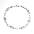 EverTrue White Diamond Station Bracelet (Size - 7.5) in Platinum Overlay Pure Yellow Brass  0.024  Ct._8564248