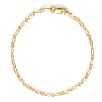 Yellow Gold Plated Sterling Silver Flat Figaro Bracelet (Size - 7.5) with Lobster Clasp_8564325