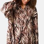 Chilli Charm Zebra Print Shirt (One Size) - Chocolate_8564328