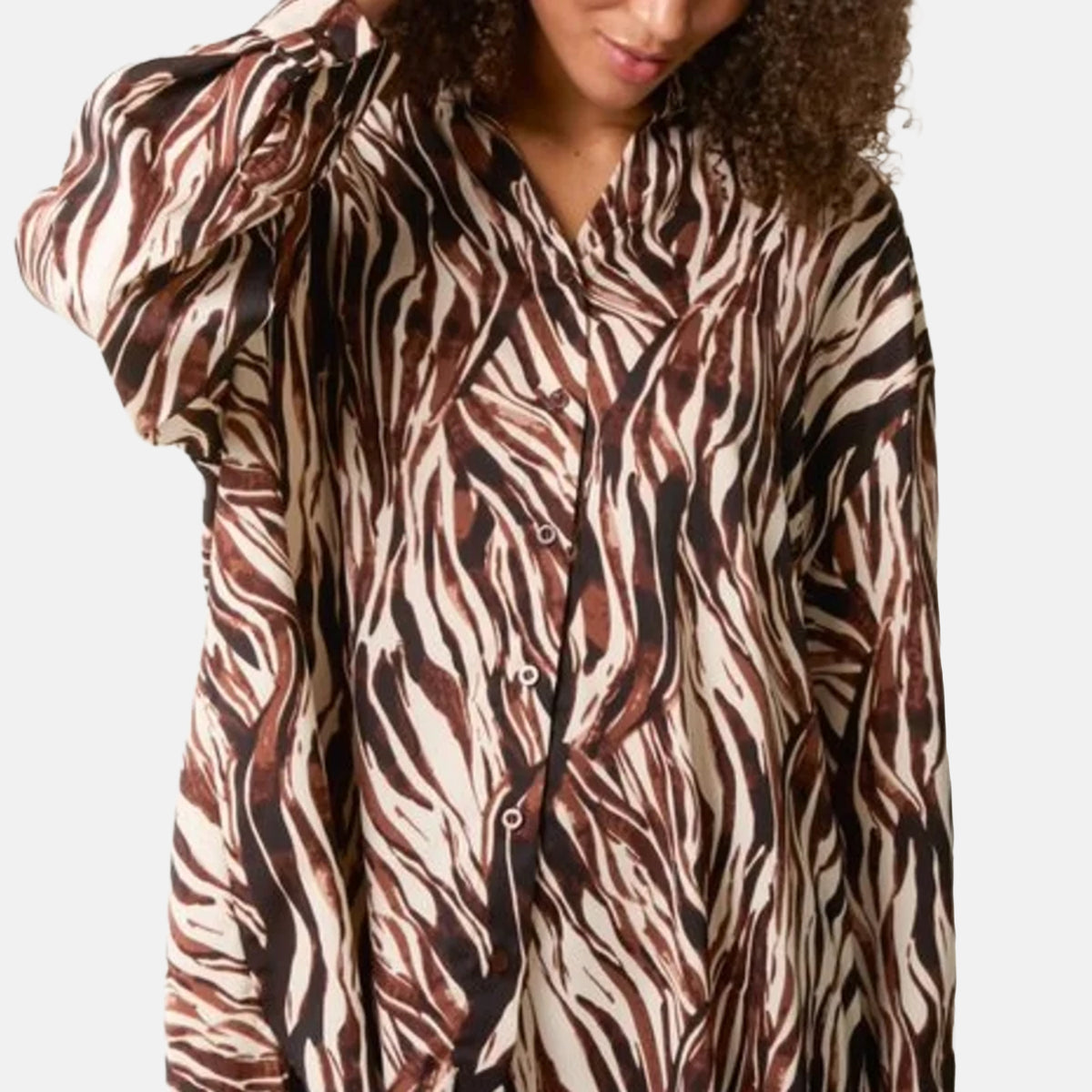 Chilli Charm Zebra Print Shirt (One Size) - Chocolate 8564328 0